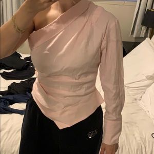 Pink one shoulder blouse